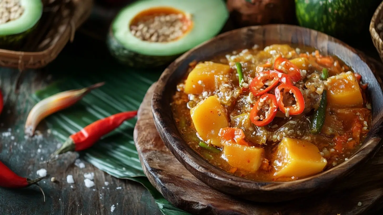 A bowl of traditional Filipino Papaitan stew made with beef or goat innards, garnished with green onions and served with steamed rice.
