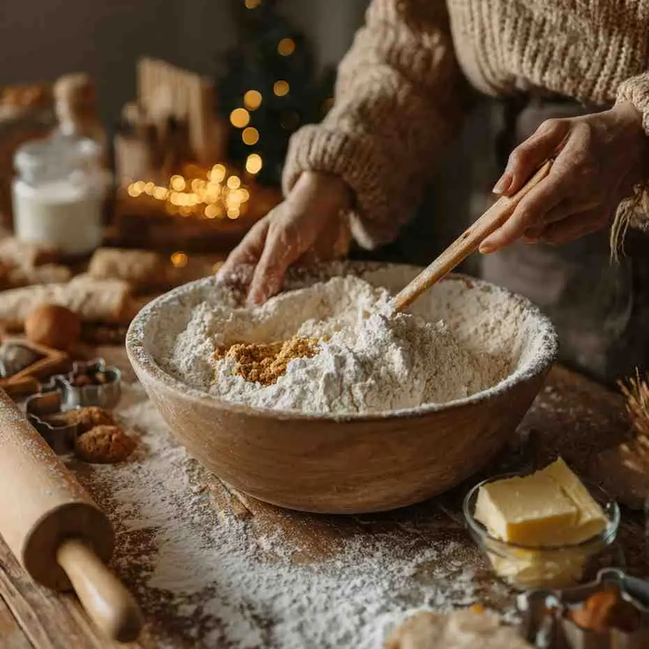 Gingerbread cookies decorated like tiny houses with detailed white icing.